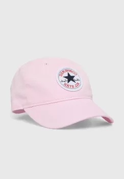 Converse sapca din bumbac pentru copii culoarea roz, cu imprimeu imagine