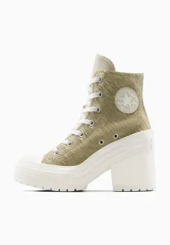 Converse tenisi Chuck 70 De Luxe Heel culoarea bej, A12813C imagine
