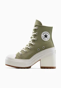 Converse tenisi Chuck 70 De Luxe Heel culoarea verde, A11899C imagine