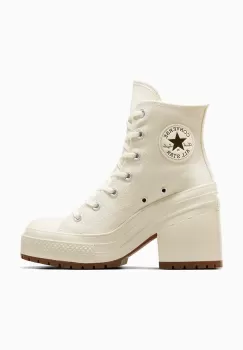 Converse tenisi Chuck 70 De Luxe Heel femei, culoarea alb, A05348C imagine