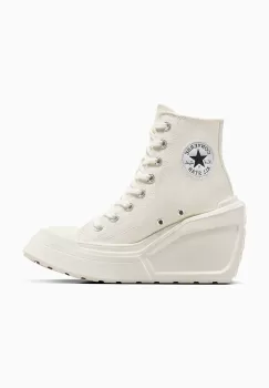 Converse tenisi Chuck 70 De Luxe Wedge femei, culoarea alb, A06479C imagine