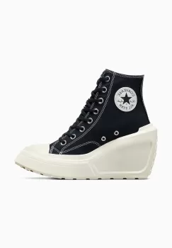 Converse tenisi Chuck 70 De Luxe Wedge femei, culoarea negru, A06478C imagine