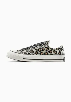 Converse tenisi Chuck 70 Glow In The Dark Leopard culoarea bej, A15033C imagine