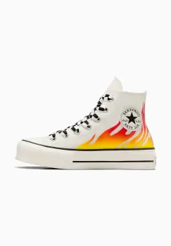 Converse tenisi Chuck Taylor All Star Lift femei, culoarea alb, A07892C imagine