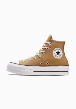 Converse tenisi Chuck Taylor All Star Lift femei, culoarea bej, A07210C imagine