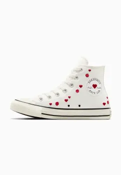 Converse tenisi Chuck Taylor All Star Valentine's Day culoarea alb, A13650C imagine