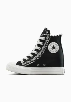 Converse tenisi Chuck Taylor All Star Wedge culoarea negru, A13546C imagine