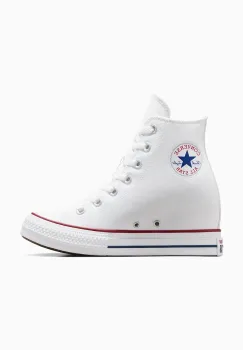 Converse tenisi Chuck Taylor All Star Wedge femei, culoarea alb, A11908C imagine