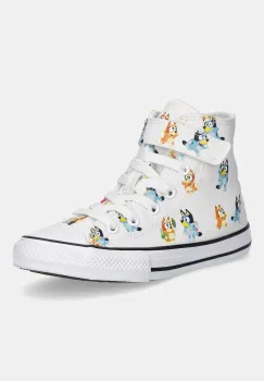 Converse tenisi copii Chuck Taylor All Star 1V culoarea alb, A16463C imagine