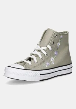Converse tenisi copii CHUCK TAYLOR ALL STAR EVA LIFT culoarea bej, A11825C imagine
