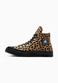 Converse tenisi de piele Chuck 70 culoarea bej, A12705C imagine