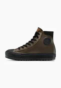 Converse tenisi de piele Chuck Taylor All Star City Trek Wp culoarea maro, A13274C imagine