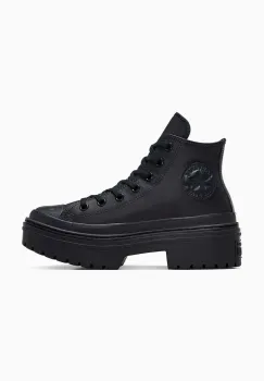 Converse tenisi de piele Chuck Taylor All Star Lugged Heel culoarea negru, A10369C imagine