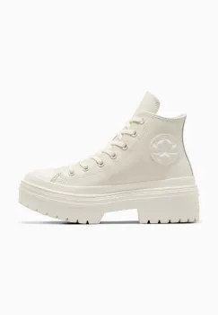 Converse tenisi de piele Chuck Taylor All Star Lugged Heel femei, culoarea alb, A10370C imagine