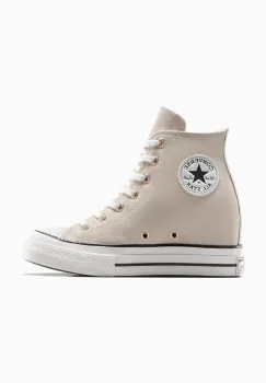 Converse tenisi din piele intoarsa Chuck 70 culoarea bej, A13833C imagine