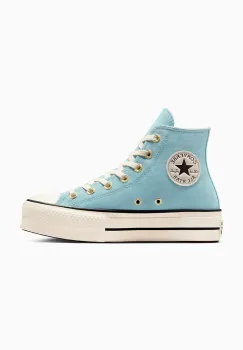 Converse tenisi din piele intoarsa Chuck Taylor All Star Lift culoarea turcoaz, A13824C imagine