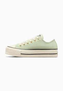 Converse tenisi din piele intoarsa Chuck Taylor All Star Lift culoarea verde, A13825C imagine