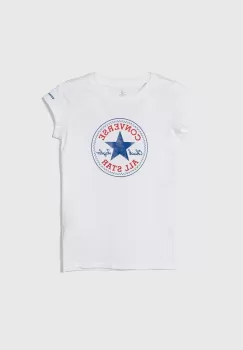 Converse tricou de bumbac pentru copii culoarea alb imagine