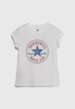 Converse tricou de bumbac pentru copii culoarea alb imagine