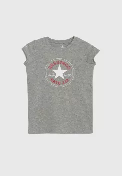 Converse tricou de bumbac pentru copii culoarea gri imagine