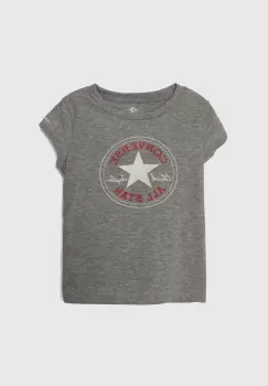 Converse tricou de bumbac pentru copii culoarea gri imagine