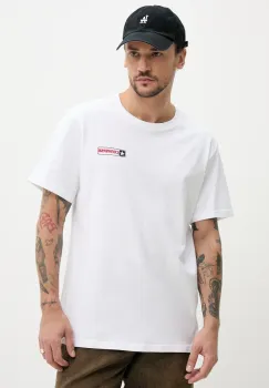 Converse tricou din bumbac barbati, culoarea alb, cu imprimeu, 10027993-A02 imagine
