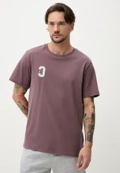 Converse tricou din bumbac barbati, culoarea maro, cu imprimeu, 10027362-A03 imagine