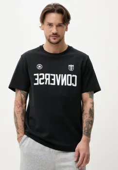 Converse tricou din bumbac barbati, culoarea negru, cu imprimeu, 10027363-A01 imagine