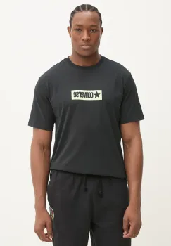 Converse tricou din bumbac barbati, culoarea negru, cu imprimeu, 10027995-A01 imagine