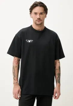 Converse tricou din bumbac barbati, culoarea negru, cu imprimeu, 10027997-A01 imagine
