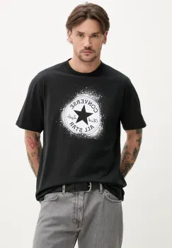 Converse tricou din bumbac barbati, culoarea negru, cu imprimeu, 10027998-A02 imagine