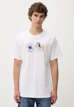 Converse tricou din bumbac BLUEY culoarea alb, cu imprimeu, CVM5T501 imagine