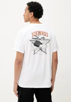 Converse tricou din bumbac Converse x NARUTO culoarea alb, cu imprimeu, 10028746-A01 imagine