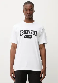 Converse tricou din bumbac culoarea alb, cu imprimeu, 10027730-A02 imagine