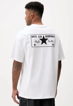 Converse tricou din bumbac culoarea alb, cu imprimeu, 10027997-A06 imagine