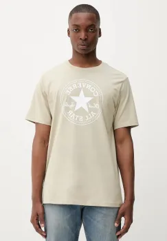 Converse tricou din bumbac culoarea bej, cu imprimeu, 10025459-A36 imagine