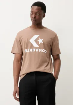 Converse tricou din bumbac culoarea maro, cu imprimeu, 10025458-A39 imagine