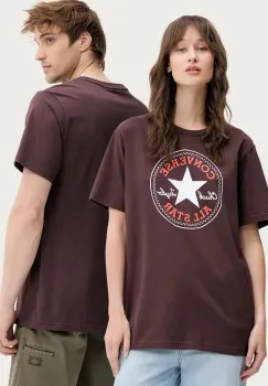 Converse tricou din bumbac culoarea maro, cu imprimeu, 10025459-A32 imagine
