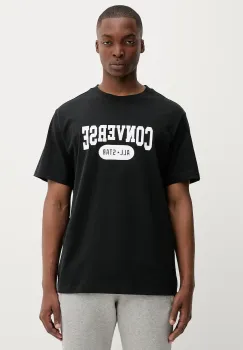 Converse tricou din bumbac culoarea negru, cu imprimeu, 10027730-A01 imagine