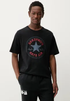 Converse tricou din bumbac culoarea negru, cu imprimeu, CVM5T459 imagine