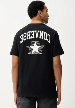 Converse tricou din bumbac culoarea negru, cu imprimeu, CVM5T810 imagine