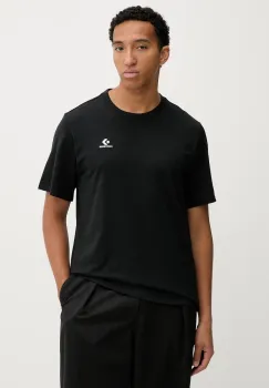 Converse tricou din bumbac culoarea negru, cu imprimeu, CVM5T876 imagine