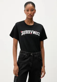 Converse tricou din bumbac culoarea negru, CVW5T026 imagine