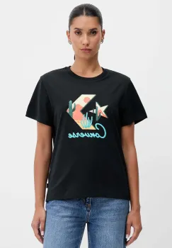 Converse tricou din bumbac culoarea negru, CVW5T240 imagine