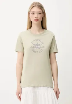 Converse tricou din bumbac culoarea verde, 10027751-A04 imagine