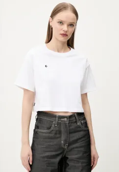 Converse tricou din bumbac femei, culoarea alb, 10027625-A03 imagine