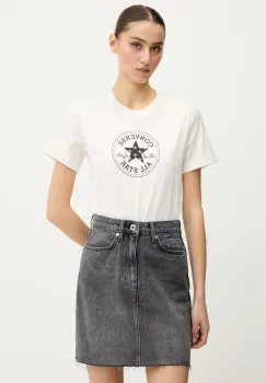 Converse tricou din bumbac femei, culoarea alb, 10028412-A02 imagine