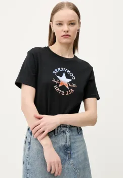 Converse tricou din bumbac femei, culoarea negru, 10027385-A02 imagine