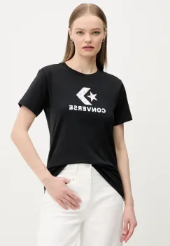 Converse tricou din bumbac femei, culoarea negru, 10027386-A01 imagine