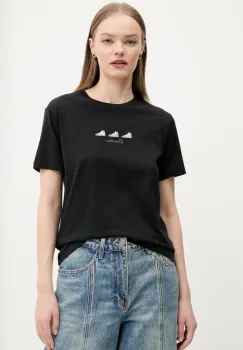 Converse tricou din bumbac femei, culoarea negru, 10027753-A02 imagine